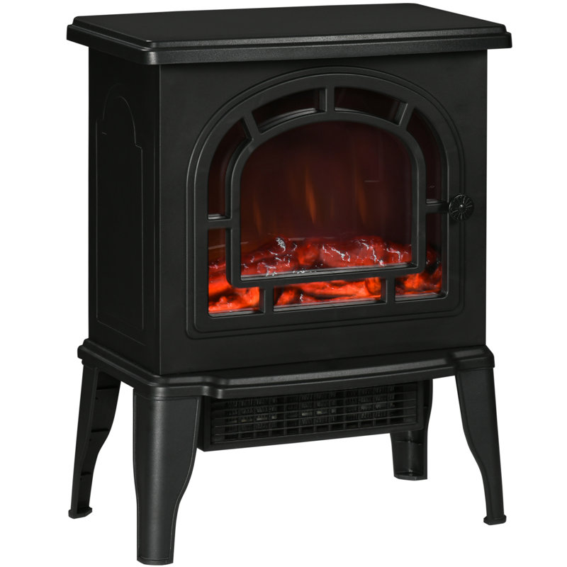 14'' W Electric Fireplace with 5115 BTU, Black