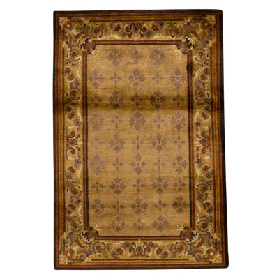 Wool Oriental Area Rug in Brown