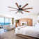 66 Inch Ceiling Fan With 6 Speed Wind 8 Blades Remote Control Reversible Dc Motor With Light