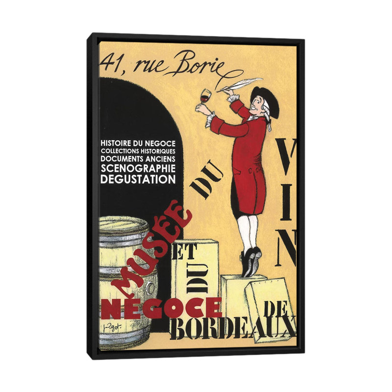 « ouverture day », affiche rétro sur toile, H 26 po x l 18 po x P 1,5 po, Toile avec cadre noir, Pas de tapis