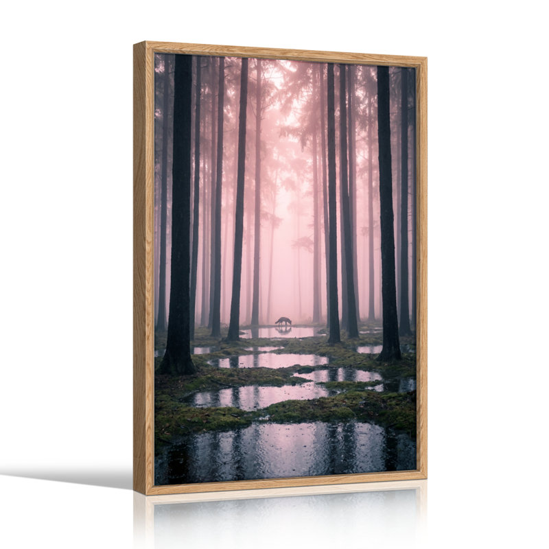 Ensemble de 1 tableau sur toile Forêt brumeuse, H 48 po x l 32 po, Naturel