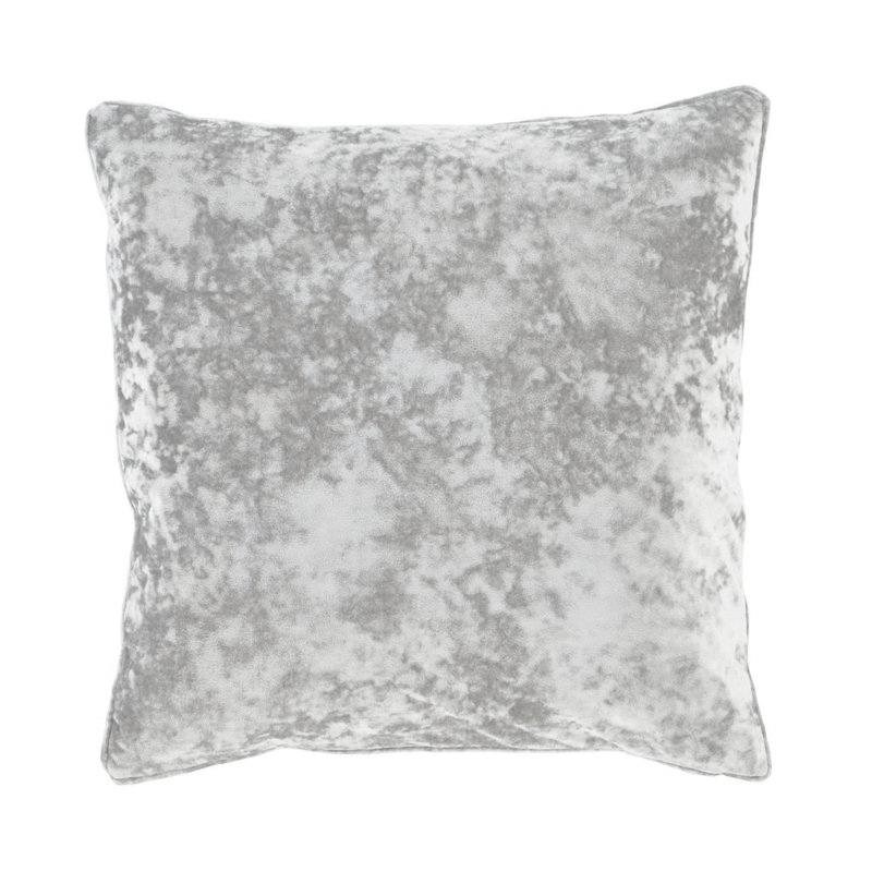 Crushed Velvet Cushion with Filling, Square 55cm, Silver