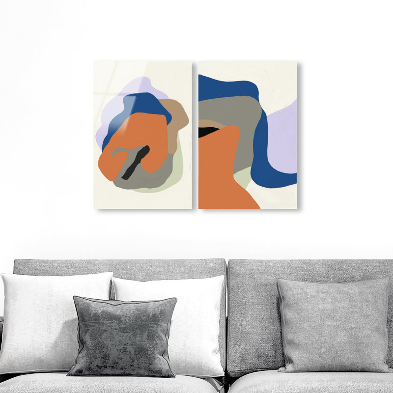 Together Set High-Gloss Frameless Acrylic Glass Wall Art Abstract Print by Oliver Gal, Ready to Hang, 10 x 15, 16"H x 24"W