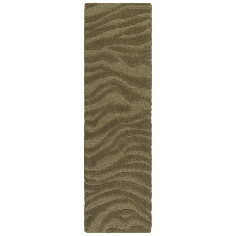 Ebony Hand Tufted Wool,Viscose Abstract Indoor Rug, Runner 2'3" x 8'