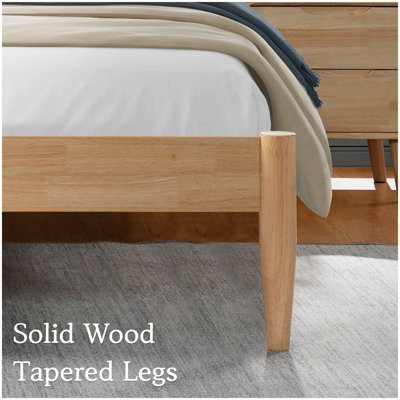 Besan Solid Wood Headboard Bed Frame