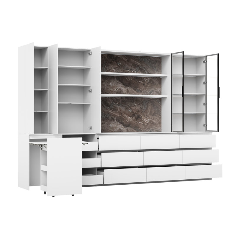 Ensemble d'armoires de cuisine modulaires de 92,5 po Babice