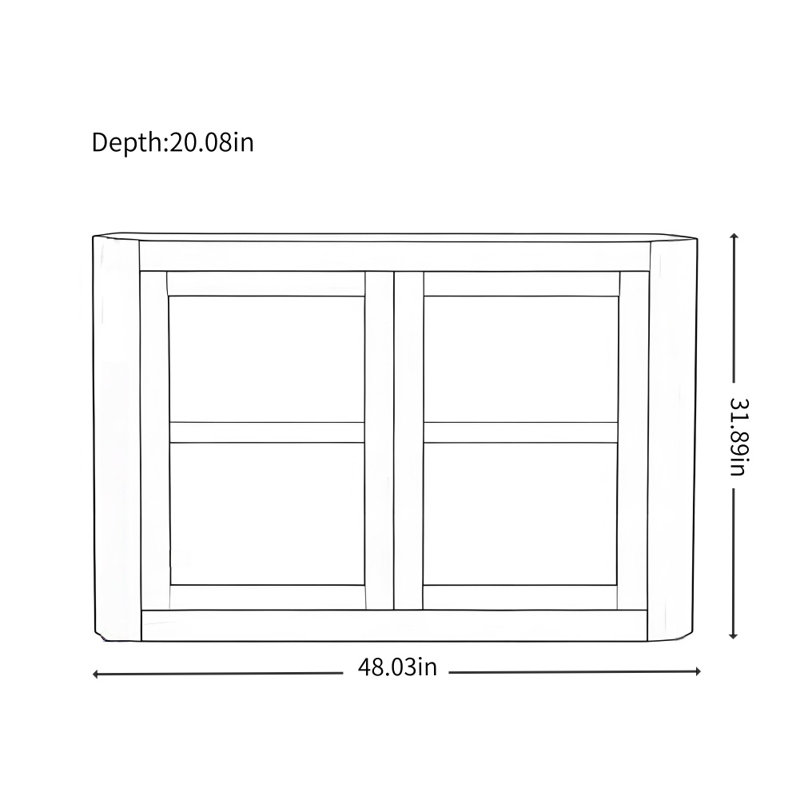 American Retro Design Display Cabinet, Black