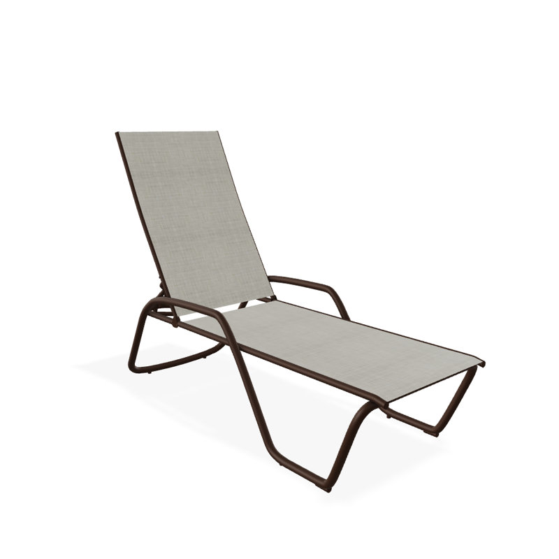 Outdoor Rust-Resistant Metal Chaise Lounge, Textured Kona, Ella