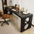 Black Rectangular Solid Wood desk-1478465194