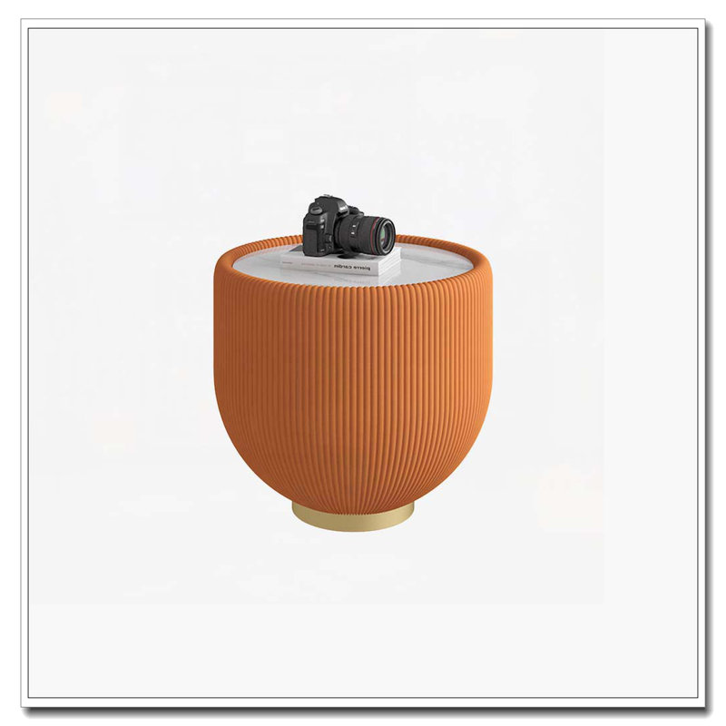 Table basse en forme de tasse, H 16,93 po x L 19,69 po x l 19,69 po, Orange