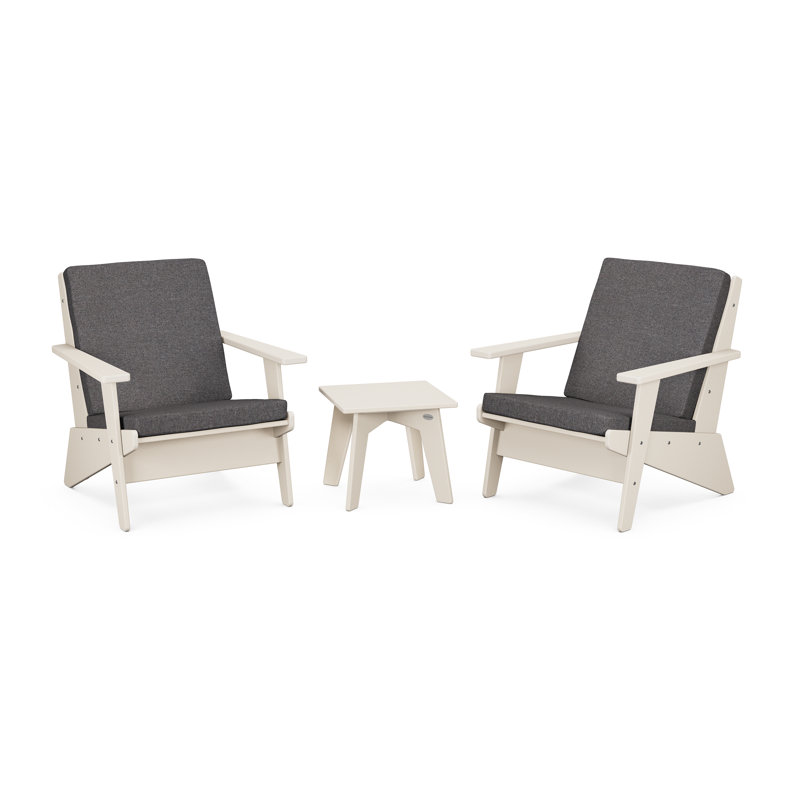 Ensemble 3 pièces Riviera Modern Lounge, Gris anthracite cendré, Sable
