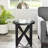 Glass Coffee Table with Solid Wood Base-458493443-443093452