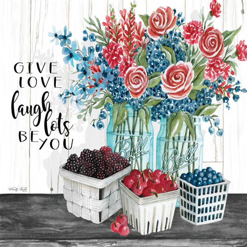 «Donner un amour - Laugh Lots - Be You» par Cindy Jacobs, peinture sur toile tendue, Non, H 12 po x l 12 po