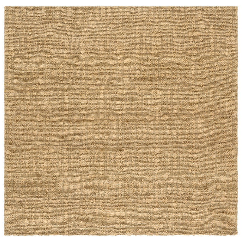 Andrus Natural Fiber Hand Woven Jacquard Performance Solid Color Indoor Rug, 6'-0" x 6'-0" Square