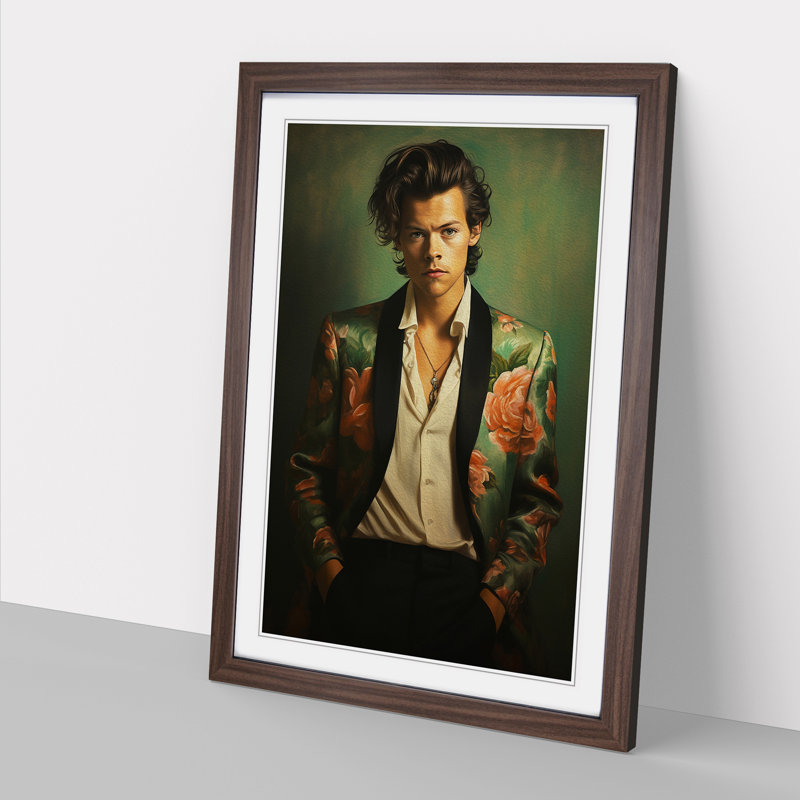 Harry Styles Classicism No.2 - Single Picture Frame Print on Wood, Walnut, 46cm H x 34cm W x 2cm D