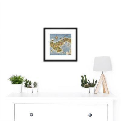Map Herman 1941 Panama Canal Pictorial - Single Picture Frame Painting