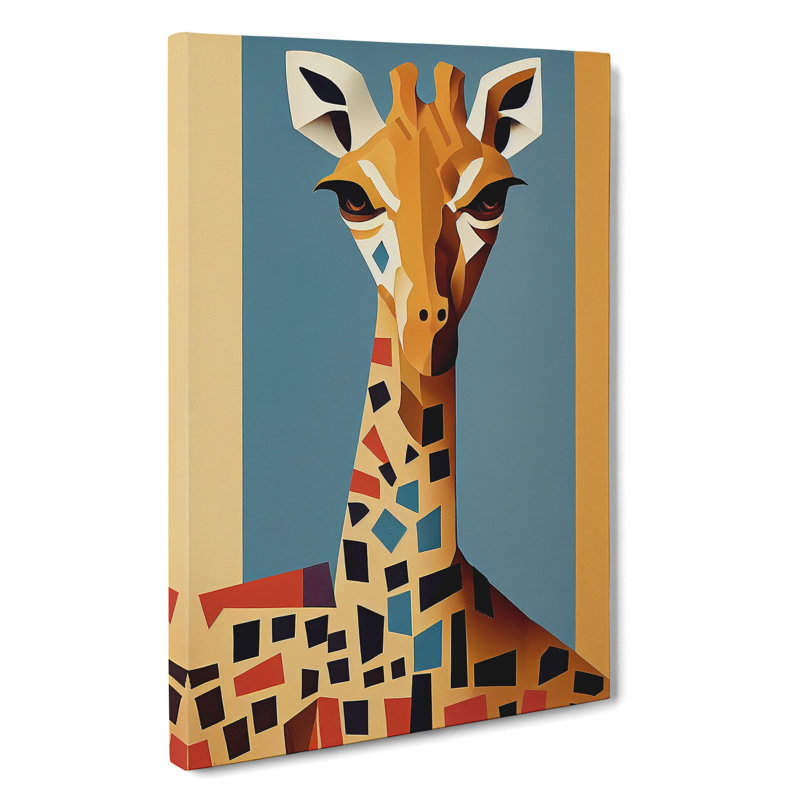 Geometric Giraffe No.2 Abstract - Wrapped Canvas, 50cm H x 35cm W x 3cm D