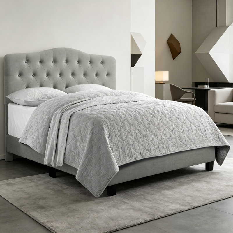 Linen Tufted Upholstered Headboard, Solid Wood Frame with Adjustable Height 34" to 43" – Modern Button Tufting Design for Bedroom