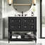 Meuble-lavabo en bois massif 36 po avec lavabo en céramique 36 po - Assemblage facile-1239941673