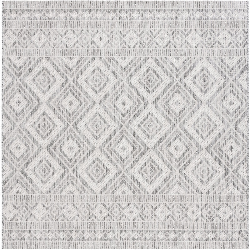 Courtyard  8998 Area Rug In Light Grey / Dark Grey, Square 6'7"