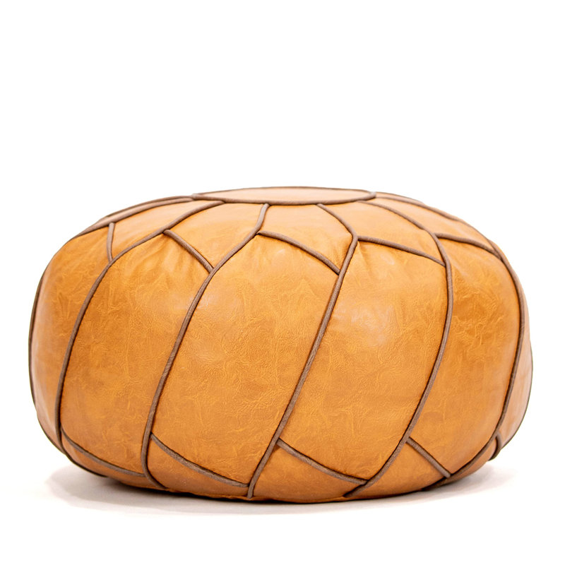 Pouf Unstuffed Ottoman Moroccan Footstool, Pumpkin