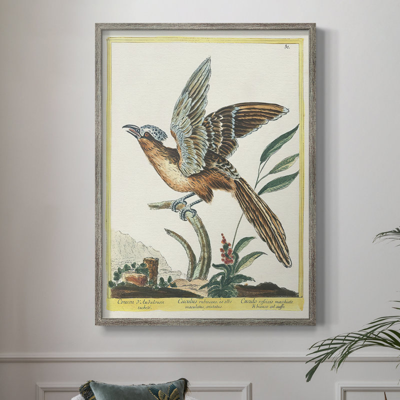 «Pastel Birds IV», reproduction encadrée - bois massif, H 30 po x l 24 po