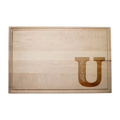 Floral Monogram - U Cutting Board