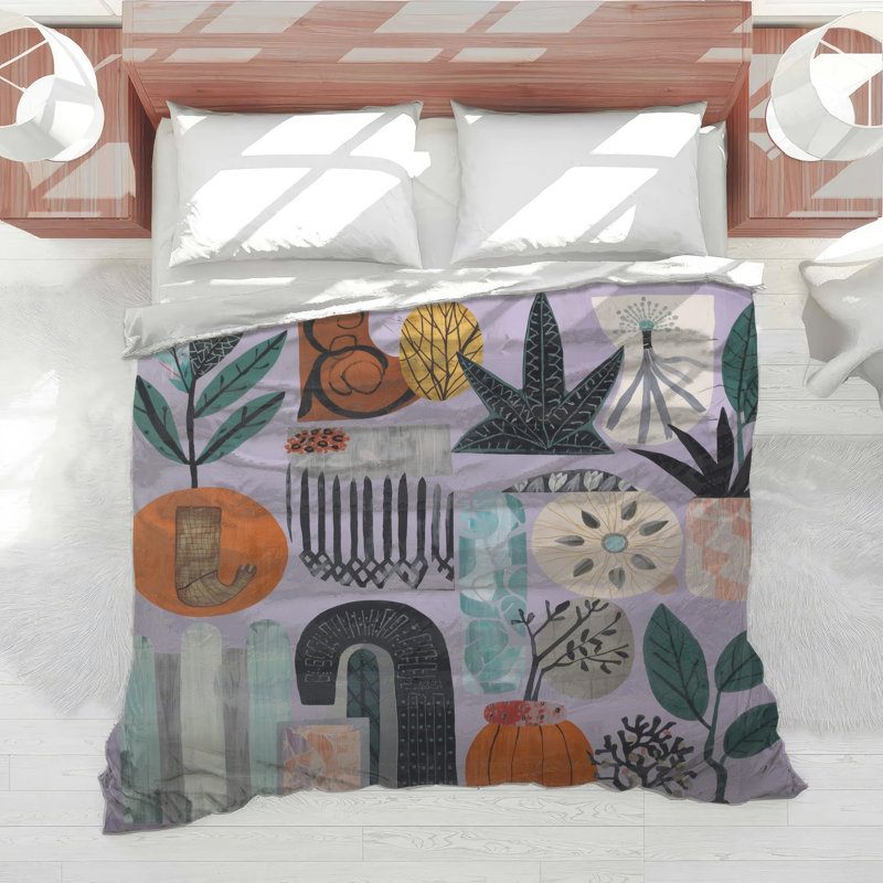 Abstract Botanical Elements Comforter, Twin