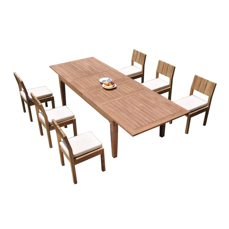 Ensemble repas 7 pièces teck Gavyn