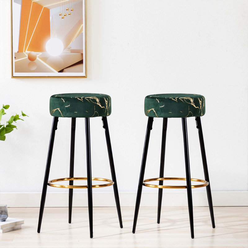Tabouret de bar et de comptoir Della, Vert, Tabouret de bar (siège d’une hauteur de 30 po)