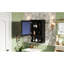 Armoire de rangement murale noire 20 po, style moderne, tablettes réglables, porte simple, bois massif et métal, charnières, armoire de rangement Space For