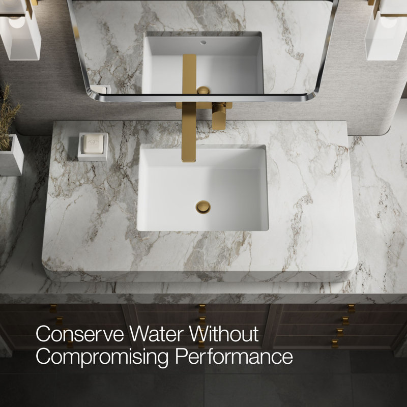 Parallel Wall-Mount Single-Handle Bathroom Sink Faucet, Vibrant Brushed Moderne Brass