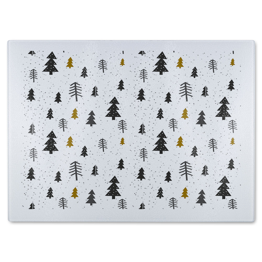 Winter Graphic Dining Glass Chopping Board
