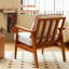 Chaise avec accoudoirs en cuir massif Mid-Century