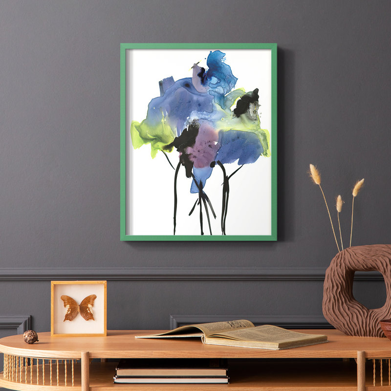 Nature's Bouquet I Framed Print - Solid Wood, Green, 10" H x 8" W