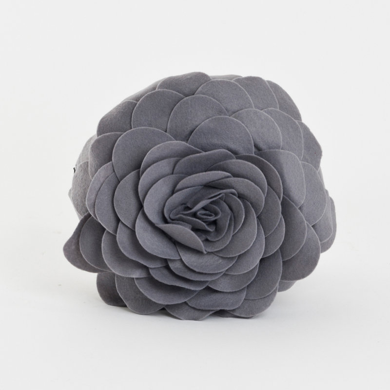 Felt Collection Appliqued Throw Pillow, Slate, 13" H x 13" W
