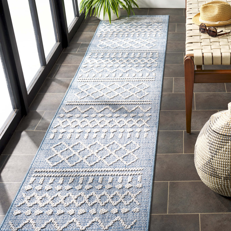 Laguan Performance Geometric Indoor/Outdoor Area Rug, Runner 2' x 10'