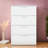 Jumbo Storage Chest In Glossy White With Deep Drawer Capacity Four Dresser - Extra Space For Larger Objects, Full Extension Bearing Slides Easy Retrieval, Water & Heat Build, Stain Scratch Finish, E0