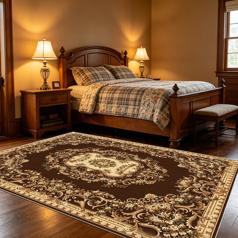1PC Vintage European Persian Floral Ornate area rugs for Living Room, Soft, All seasons, Easy-maintain, Washable Indoor mat, Farmhouse suitable for dining room, bedroom, entryway, home office, patio, Home Decor, Outdoor Decor.