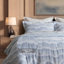 Ensemble de literie en coton de qualité supérieure 3 pièces, jacquard bleu pour maison moderne