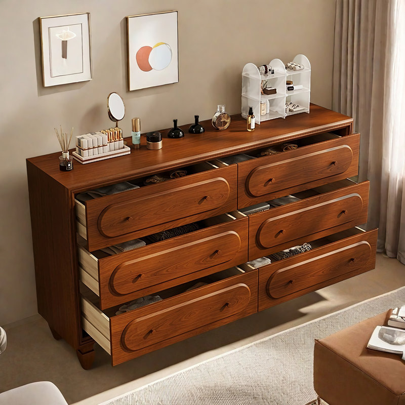 Coffre d'appoint en bois massif exquis simple., Brun