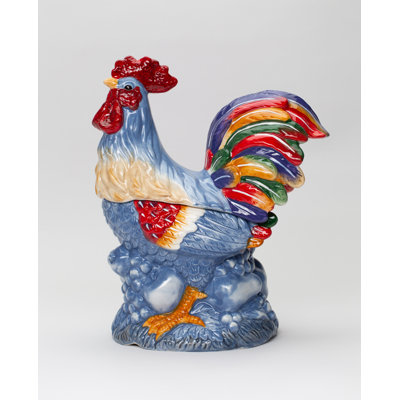 Tuscany Blue Rooster Cookie Jar 