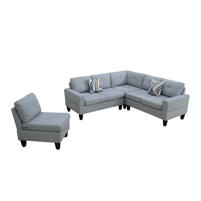 Gwenetta Velvet L-Shaped Sectional Reversible