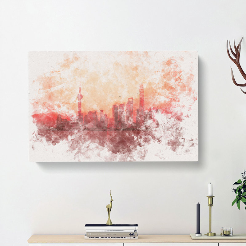 The Shanghai China Skyline - Wrapped Canvas, 35cm H x 50cm W x 3cm D