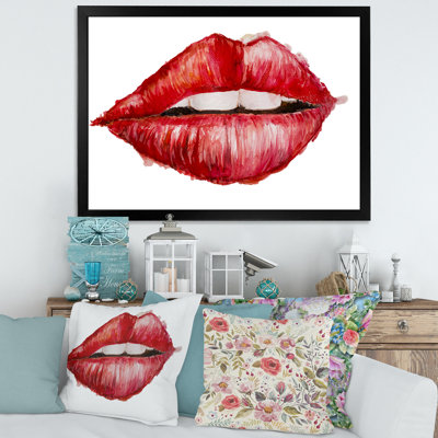 Valentines Day Red Woman Lips - peinture sur toile