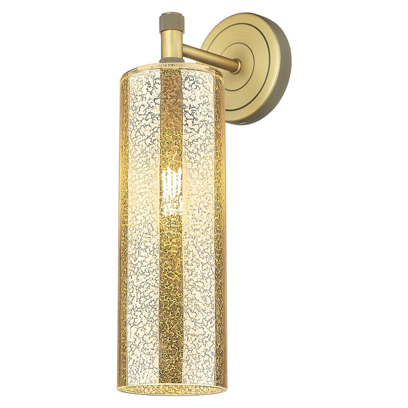 Applique murale 1 lumière Crown Point, Laiton brossé, Mercure, H 15 po x l 3,88 po x P 6,5 po