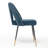Blue Velvet Dining Chair With Metal Legs And Nailhead Decorations, Of 2pc Chairs Contemporary Upholstery Black Legs, 2-369374338