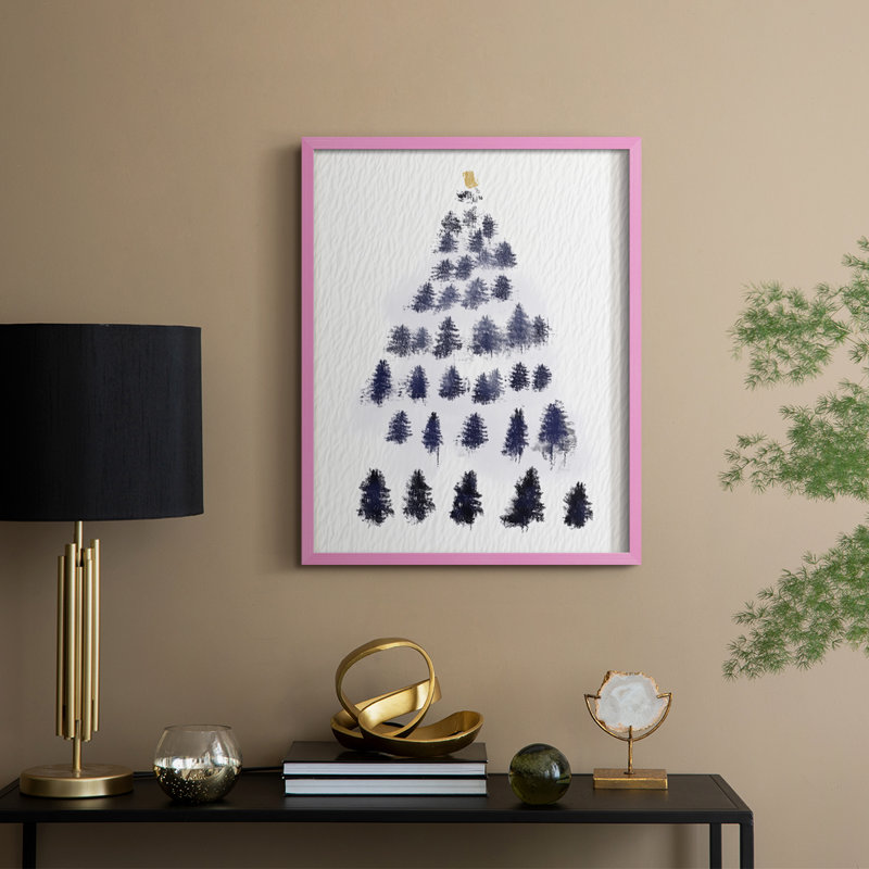 Reproduction encadrée - bois massif, H 11 po x l 9 po, Rose