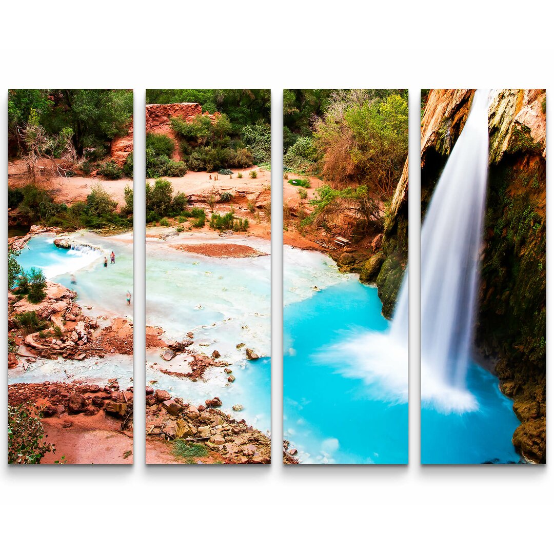 4-tlg. Leinwandbilder-Set Havasu Wasserfall - Grand Canyon