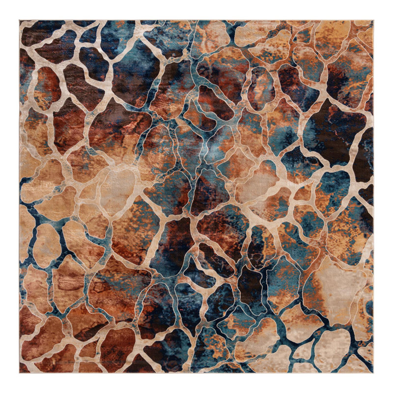 Brantlie Abstract Indoor Rug, Square 10'